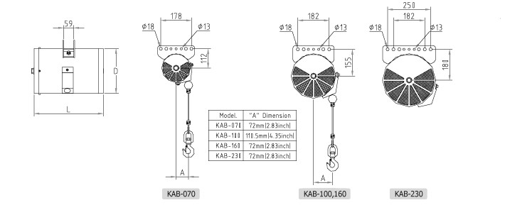 KHC气动平衡器尺寸