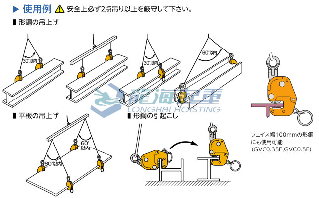 GVC-E横吊钢板夹具应用 GVC-E横吊钢板夹具应用