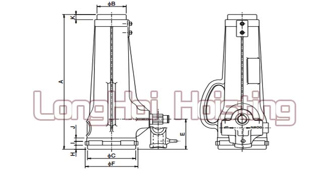 JJ型螺旋式千斤顶尺寸