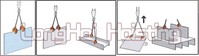 NEC型鹰牌无伤竖吊钢板夹钳吊装方式